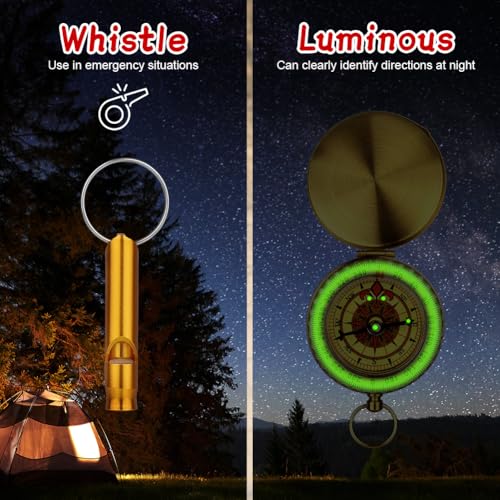 flintronic Camping Survival Compass, Waterproof Pocket Compass, with Luminous Function, for Hiking Hunting Camping Outdoor Military Navigation Tool - Image 4
