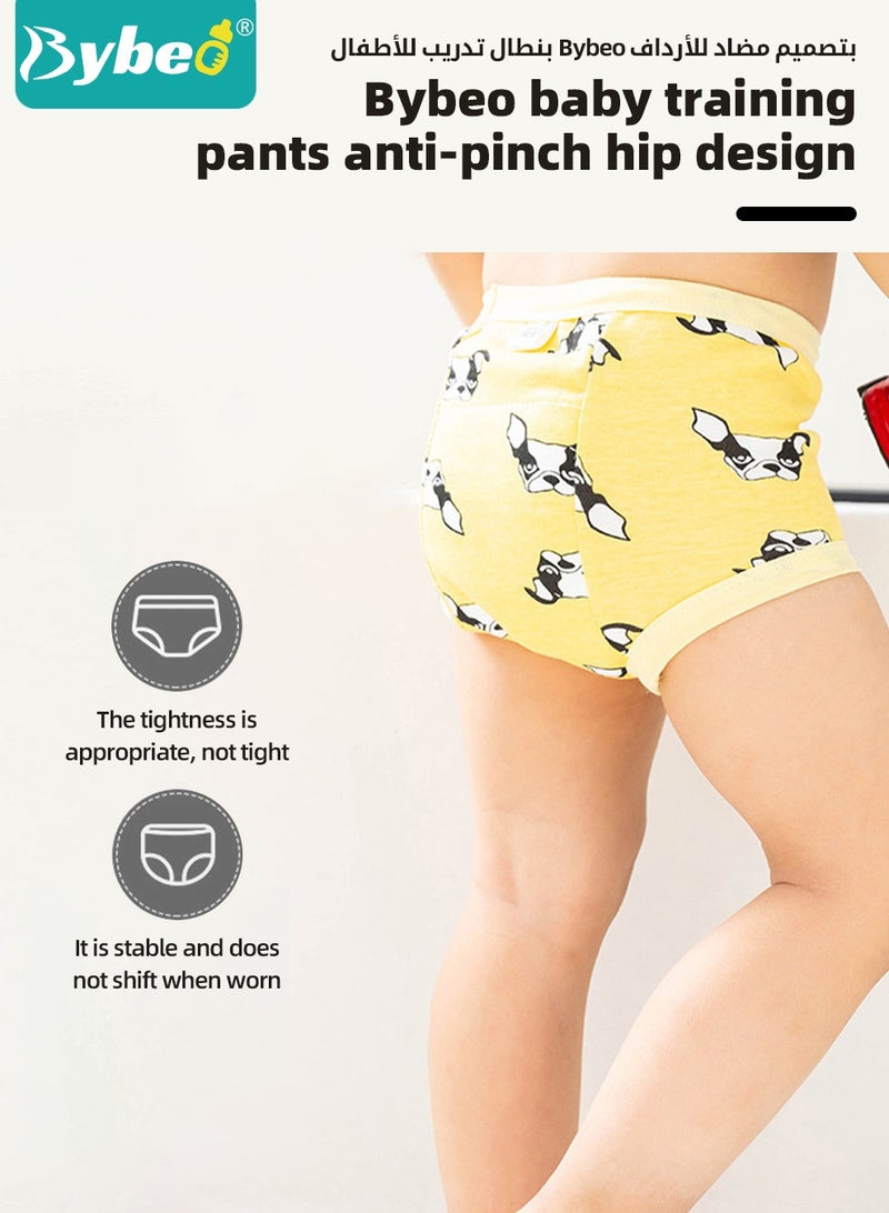 Bybeo 4 Pieces Baby Potty Training Underwear, Breathable Potty Training Pants, 6 Layers Cotton Absorbent Baby Trainer Pants for Infants Boys and Girls Waterproof, High Quality, Pinch-proof Leg Design - Image 3