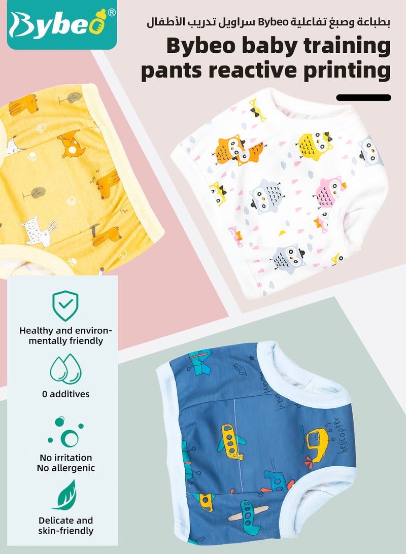 Bybeo 4 Pieces Baby Potty Training Underwear, Breathable Potty Training Pants, 6 Layers Cotton Absorbent Baby Trainer Pants for Infants Boys and Girls Waterproof, High Quality, Pinch-proof Leg Design - Image 4