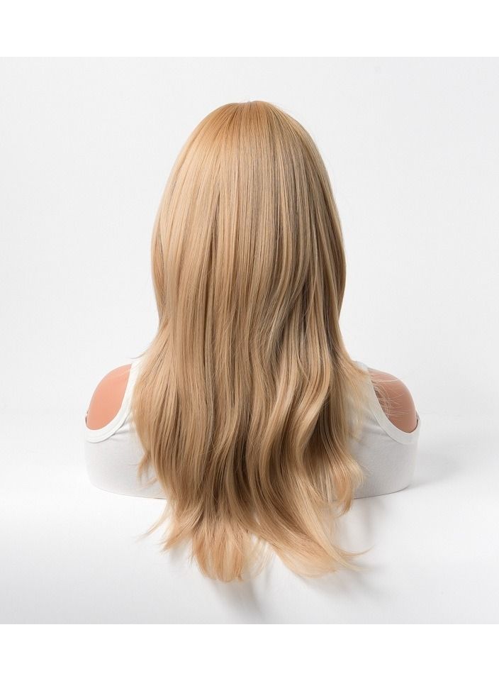 إستيل شعر مستعار كامل للباروكة الاصطناعية مقاومة للحرارة شعر مستعار طبيعي طويل مستقيم مع الانفجارات سيدة الألياف شعر مستعار شقراء أنيقة - Image 4