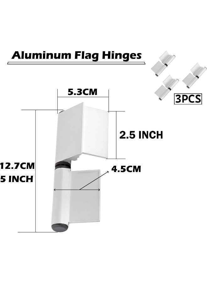 Biella Aluminum Flag Hinges - Premium White Window And Door Hinges For Effortless Pivot Action (3Pcs, 12.7Cm) - Image 2