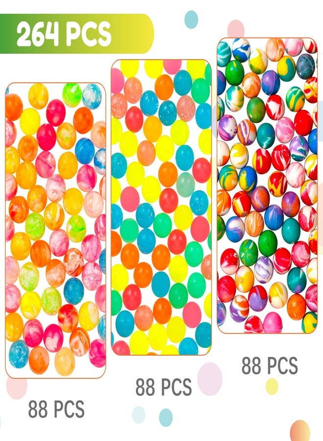 Pllieay 264 Pieces Bouncy Balls in Bulk, 3 Style Random Small Rubber Bouncy Balls for Kids Party Favors, 20mm/0.78Inch Neon Bouncing Balls for Gift Bag Filling and Vending Machines - Image 2