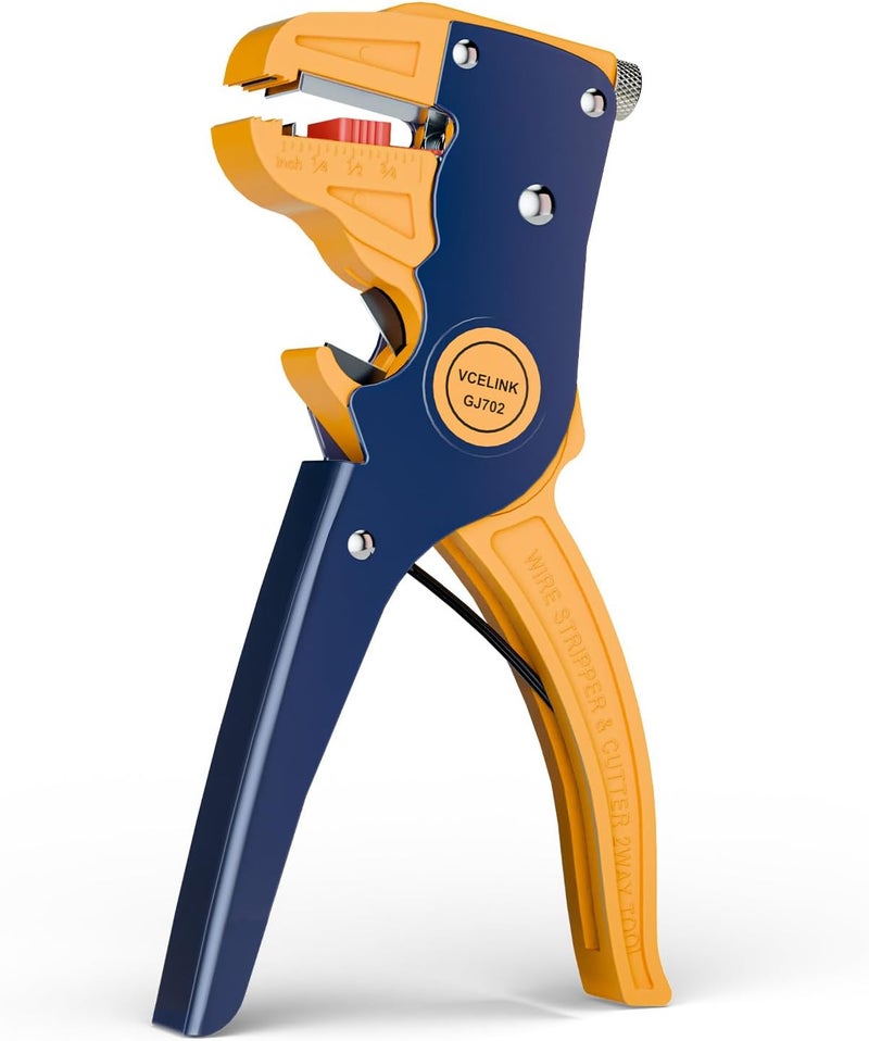 VCELINK Wire Stripper and Cutter, Professional Quick Strip Automatic Wire Stripper, 2 in 1 Adjustable Electrical Cable Wire Stripping Tool&Eagle Nose Self-Adjusting Wire Pliers (7-Inch) - Image 1