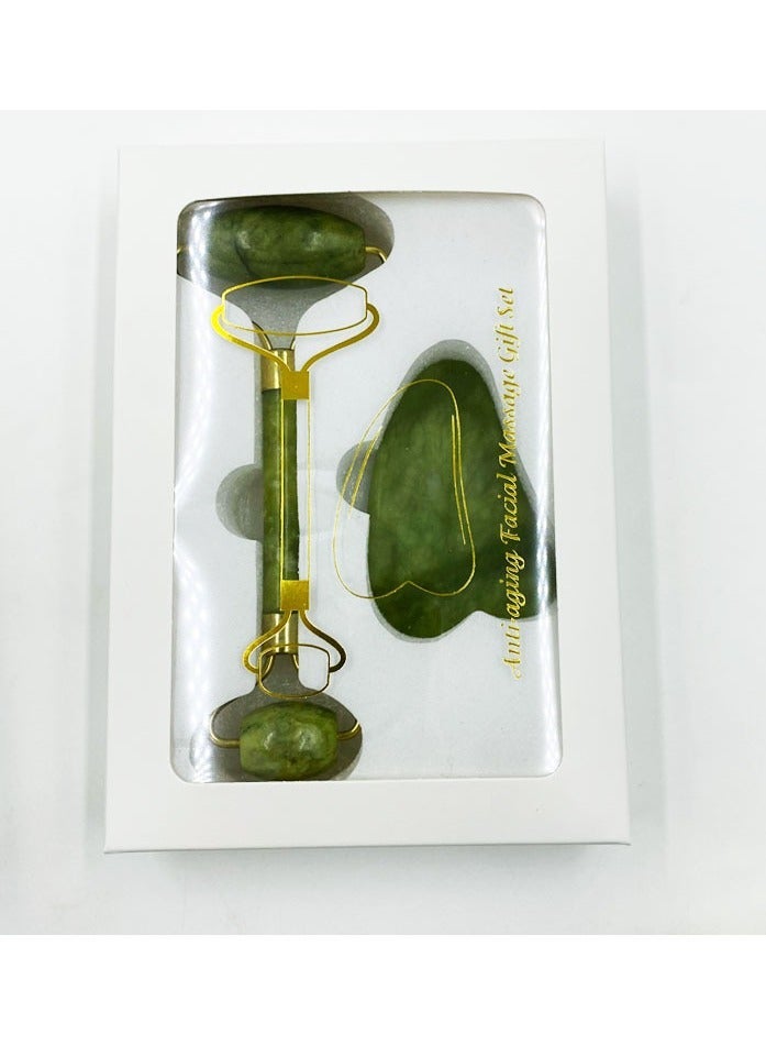 ORiTi 2 PCS   Jade Roller Massager With Facial Tool Set Assorted - Image 1