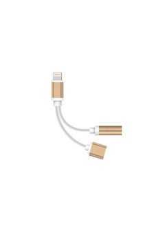 Generic 2-In-1 Lightning Adapter With Dual Lightning Audio And Charging Splitter Cable Gold  - Image 4