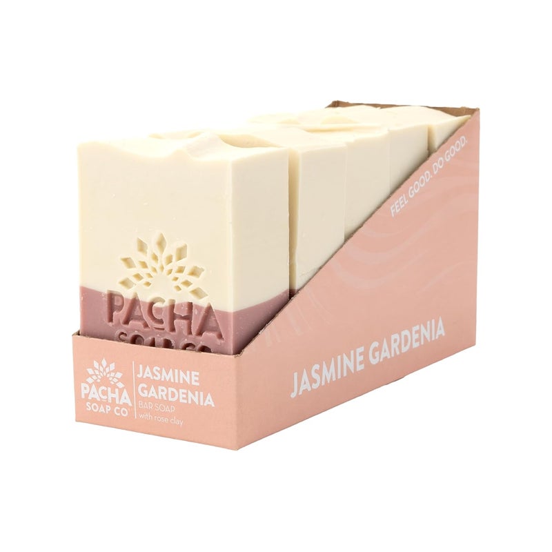 Pacha Jasmine Gardenia Bar Soap 5 Pack  Premium Handcrafted Hydrating  Natural Face Wash Hand Cleanser Body Wash  Soothing Essential Oils 4 oz