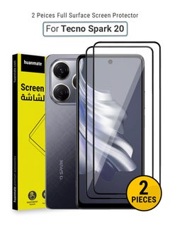 2 Pieces Tecno Spark 20 Screen Protector – Premium Edge to Edge Tempered Glass, High Transparency, Delicate Touch, Anti-Explosion, Smooth Arc Edges, Easy Installation