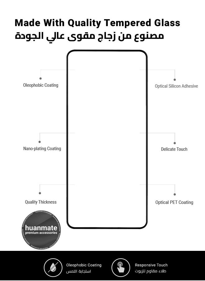 huanmate - 2 Pieces Tecno Spark 20 Screen Protector – Premium Edge to Edge Tempered Glass, High Transparency, Delicate Touch, Anti-Explosion, Smooth Arc Edges, Easy Installation - Image 1