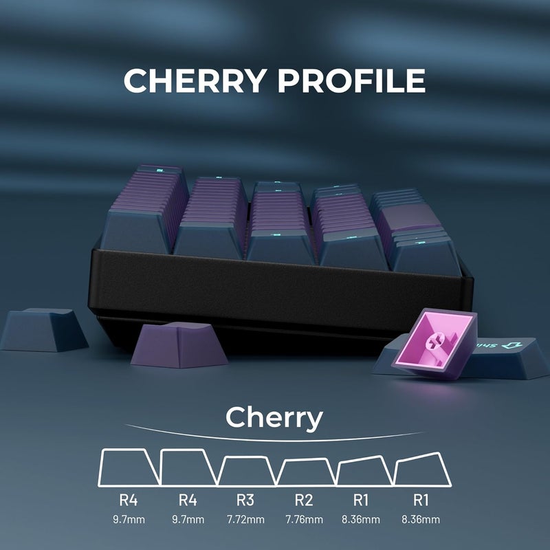 GMKWTL مجموعة أغطية المفاتيح XVX مزدوجة القولبة من PBT مكونة من 216 مفتاحًا، ملف Cherry، أغطية مفاتيح مخصصة للوحة المفاتيح، أغطية مفاتيح شفافة بلون اليشم متوافقة مع لوحات المفاتيح الميكانيكية بتنسيقات ANSI و ISO للأحجام 61/64/68/84/87/100/104/108 - Image 5