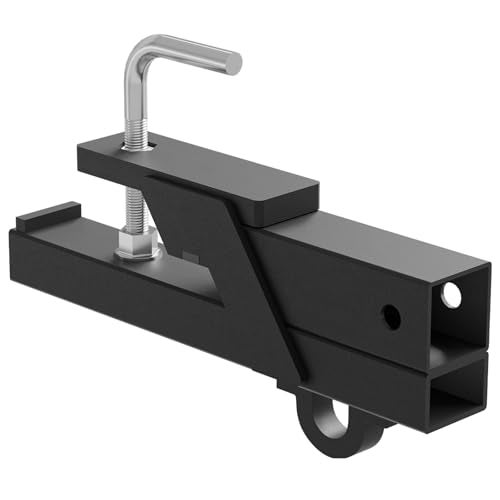 YZONA Tow Hitch 2 Inch ClampOn Tractor Bucket Hook Receiver Adapter Quick Attach Receiver Chain Hook for Lifting and Carrying Ring 1100 LB Towing Capacity Compatible with 2 Front Bucket Lips - Image 1