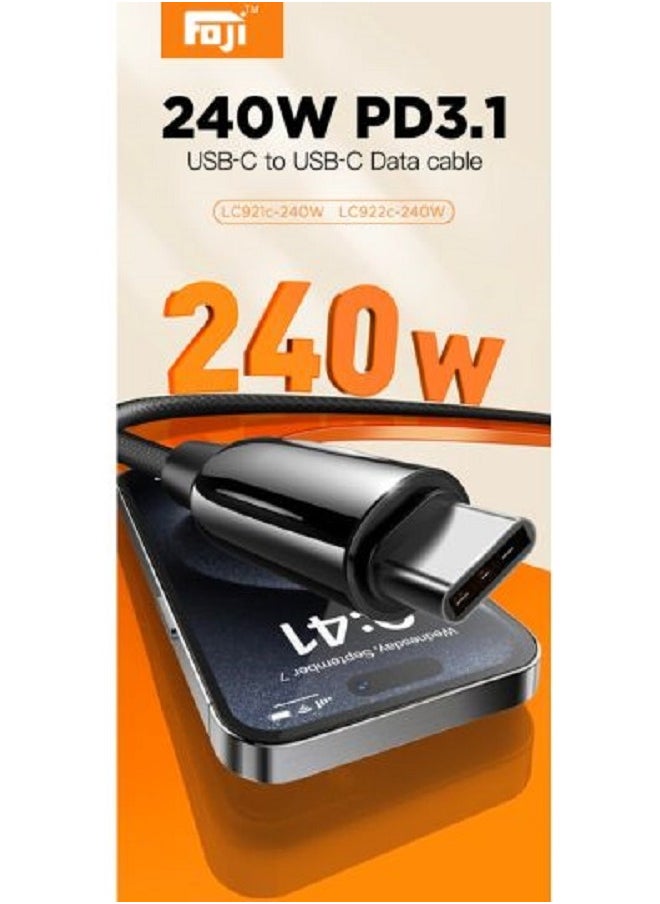 Foji - LC922c 240W High power PD3.1 Fast charge protocol E-marker chip Fast Charging Charger Data Cable 2M - Image 1