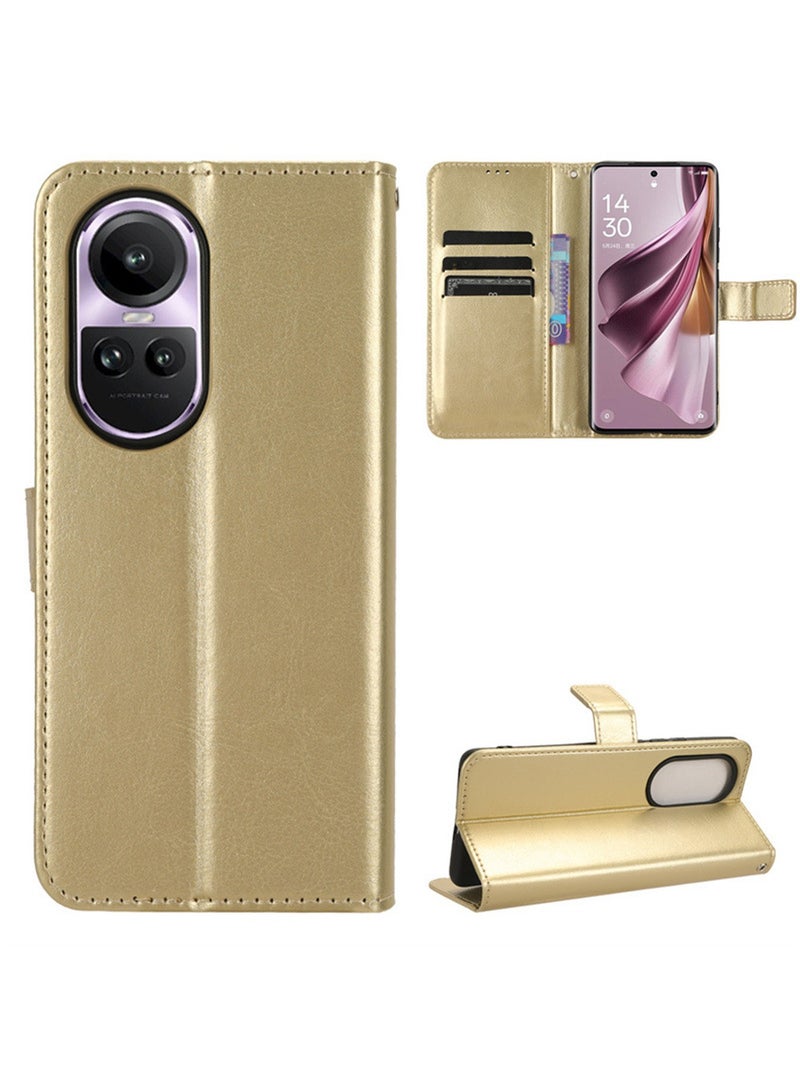 OPPO Reno 10/10 Pro 5G Phone Case Cover With Full Body Camera Len Protector PU Leather Wallet Card Holder Shockproof Protective Back Cover With Release Hand Phone Holder Daily Video Kickstand - Image 2