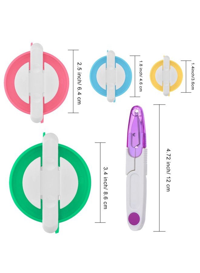 TOODOO Pom-pom Maker, 4 Different Sizes Pompom Maker Fluff Ball Weaver Needle Craft DIY Wool Knitting Craft Knitting Wool Tool Kit with Thread Cutter Scissors (Color Set A) - Image 2