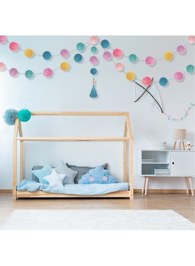 TOODOO Pom-pom Maker, 4 Different Sizes Pompom Maker Fluff Ball Weaver Needle Craft DIY Wool Knitting Craft Knitting Wool Tool Kit with Thread Cutter Scissors (Color Set A) - Image 5