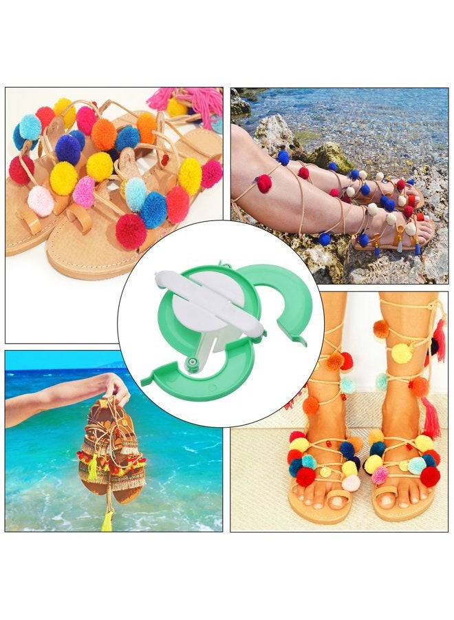 TOODOO Pom-pom Maker, 4 Different Sizes Pompom Maker Fluff Ball Weaver Needle Craft DIY Wool Knitting Craft Knitting Wool Tool Kit with Thread Cutter Scissors (Color Set A) - Image 3