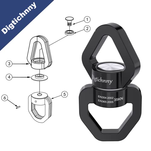 Digtichnny Swivel Hook for Swing, Safety Swing Swivel with 2 Carabiners, Rotational Device Swing Spinner for Web Tree Tire Rope Swing, Aerial Dance, Children’s Swing, Hanging Hammock - Image 3