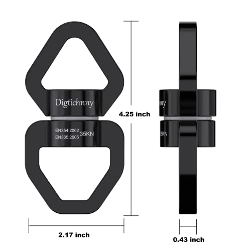 Digtichnny Swivel Hook for Swing, Safety Swing Swivel with 2 Carabiners, Rotational Device Swing Spinner for Web Tree Tire Rope Swing, Aerial Dance, Children’s Swing, Hanging Hammock - Image 4