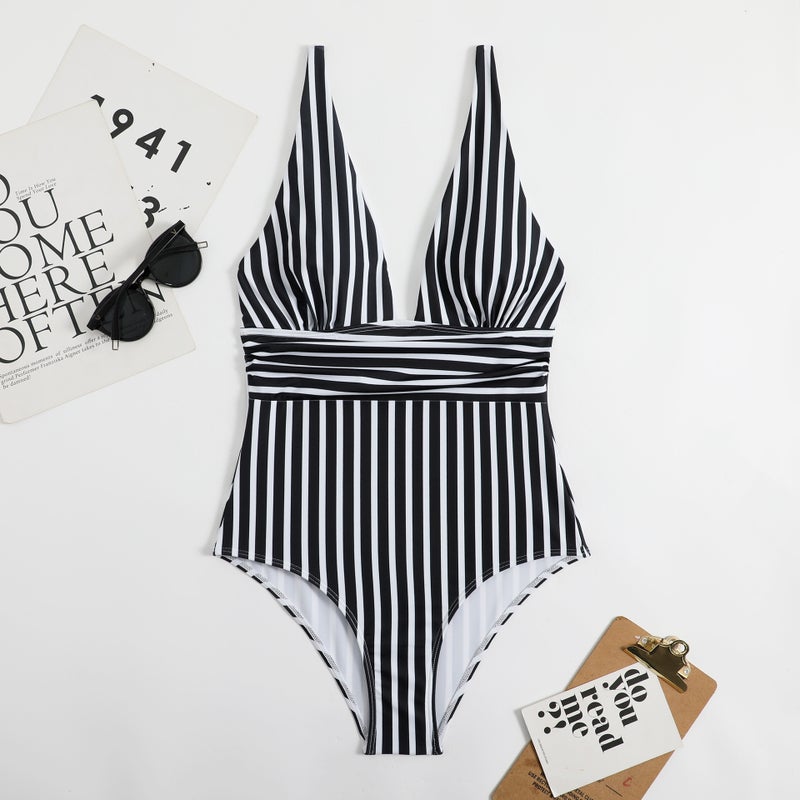 Bikini Ladies One-Piece Swimsuit Striped Swimsuit Spot A Generation Of Hair - Image 1