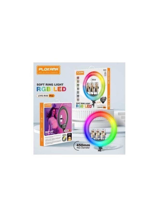 plokama Plokama live-r45 Pro Rgb Led Soft Ring Light Z85E91AF2BE2E1958A29EZ