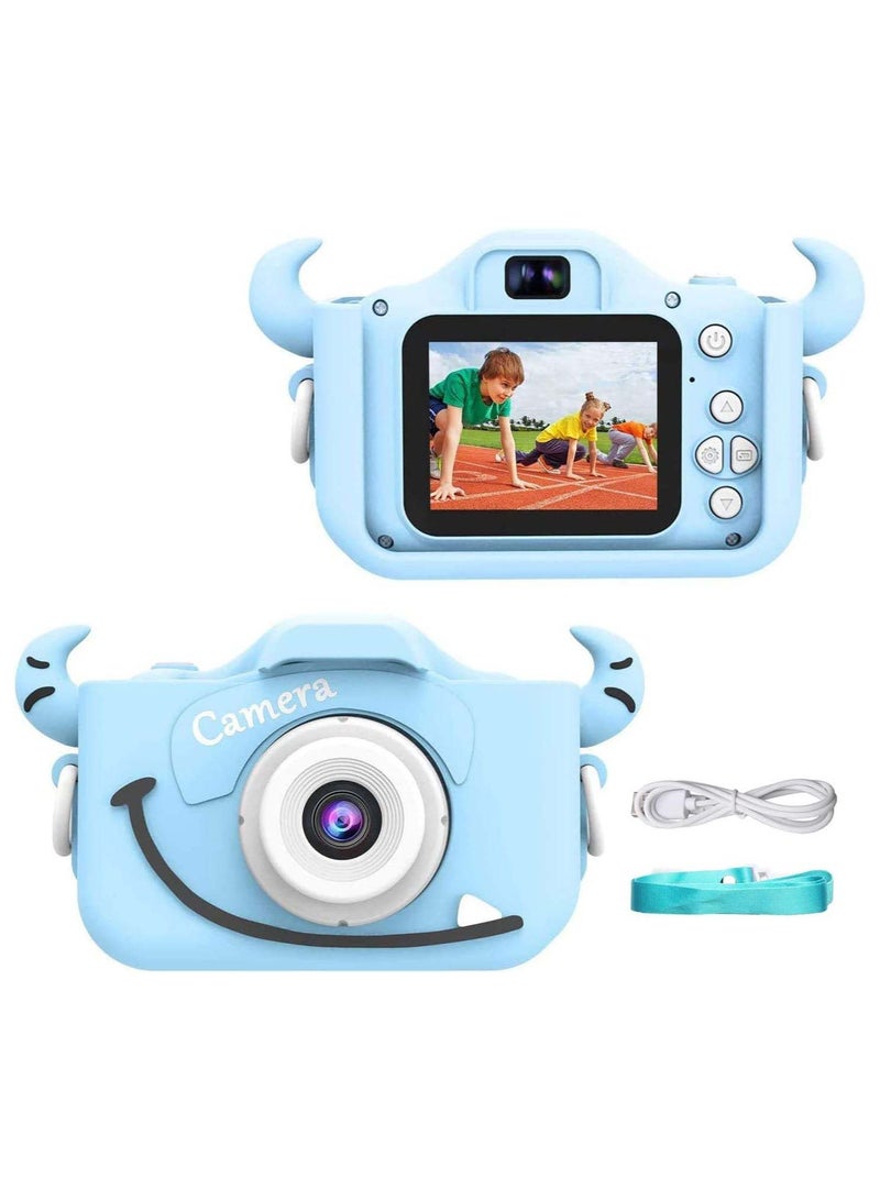 كاميرا رقمية صغيرة للأطفال بدقة 20 ميجابكسل مع شاشة IPS مقاس 2.0 بوصة – كاميرا أطفال عالية الدقة 1080P للأولاد والبنات من عمر 3 إلى 12 سنة – هدية عيد ميلاد (لون أزرق) - Image 1