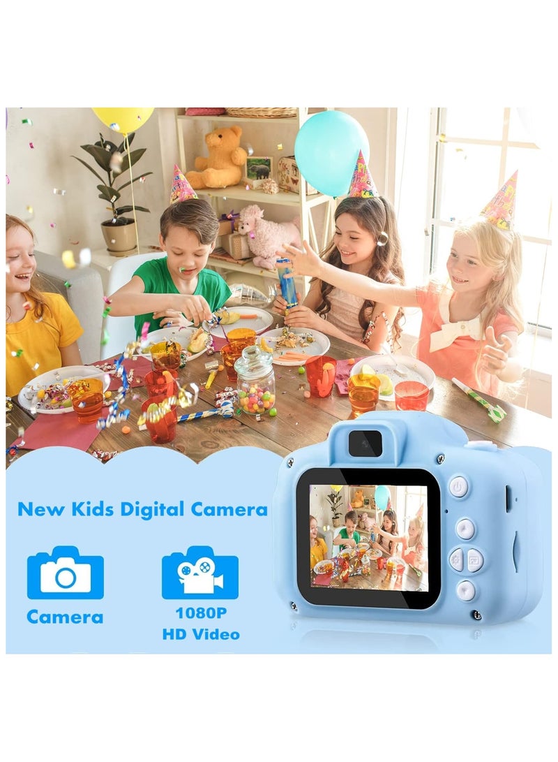 كاميرا رقمية صغيرة للأطفال بدقة 20 ميجابكسل مع شاشة IPS مقاس 2.0 بوصة – كاميرا أطفال عالية الدقة 1080P للأولاد والبنات من عمر 3 إلى 12 سنة – هدية عيد ميلاد (لون أزرق) - Image 5