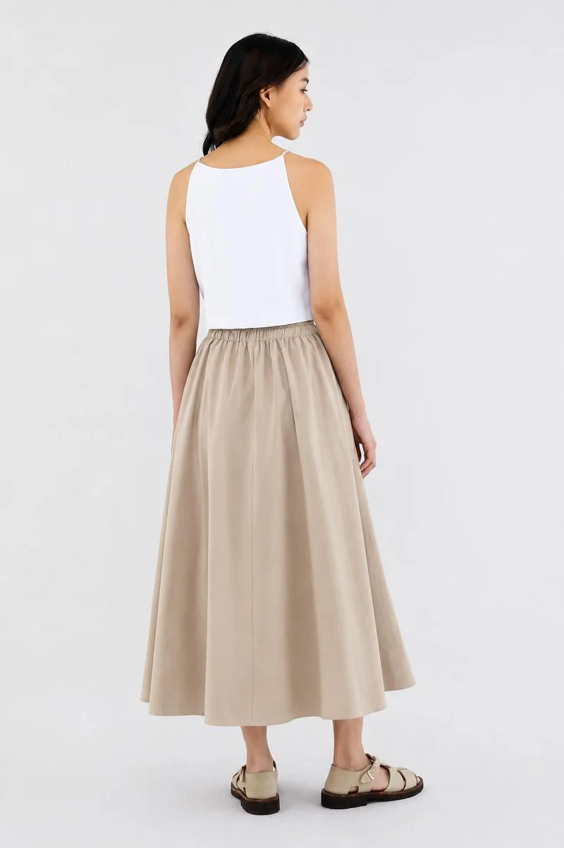ذا اديتورز ماركت Dellis Drawstring Skirt - Latte