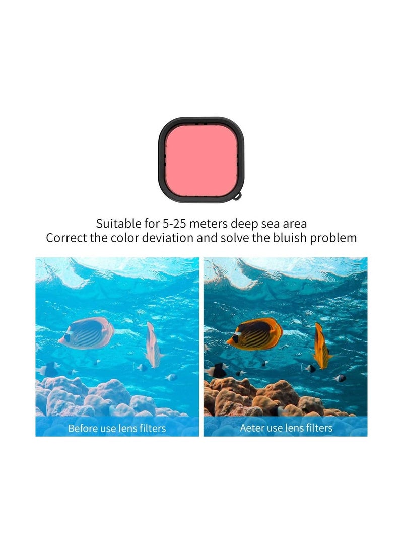 TELESIN - TELESIN Waterproof Case with 3-Pack Dive Filter for GoPro Hero 10 Hero 9 Black Supports 60M/196FT Underwater Scuba Snorkeling Deep Diving with Red Magenta Filter Bracket Screw Go Pro Accessories - Image 1