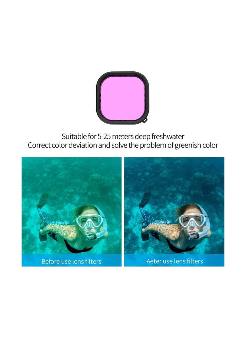 TELESIN - TELESIN Waterproof Case with 3-Pack Dive Filter for GoPro Hero 10 Hero 9 Black Supports 60M/196FT Underwater Scuba Snorkeling Deep Diving with Red Magenta Filter Bracket Screw Go Pro Accessories - Image 1
