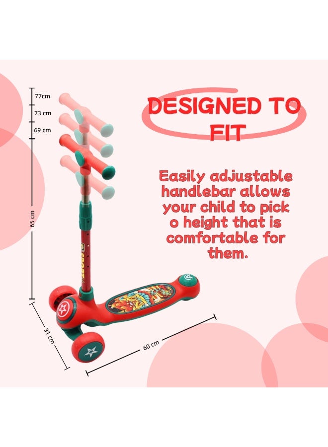 EASY FUTURE Kick Scooter with LED PU Wheels & Rear Brake & Music, Scooters for Kids with Foldable & Height Adjustable Handle Kids Scooter for 3 to 8 Years Including Full Protective Gear Set - Image 4