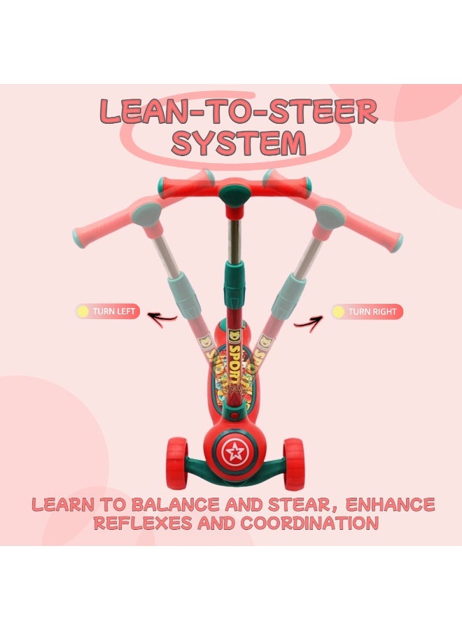 EASY FUTURE Kick Scooter with LED PU Wheels & Rear Brake & Music, Scooters for Kids with Foldable & Height Adjustable Handle Kids Scooter for 3 to 8 Years Including Full Protective Gear Set - Image 5