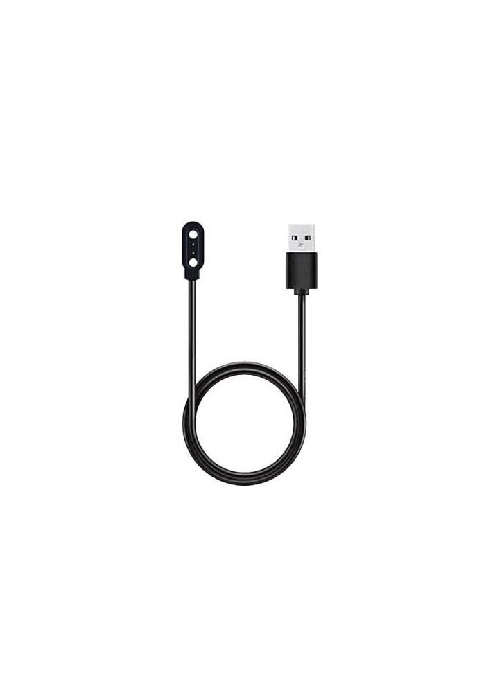 كابل شحن مغناطيسي متوافق مع ساعات شاومي هايلو سولار LS05 / RT LS05S / تيك واتش GTX / CXB01 الذكية، لون أسود