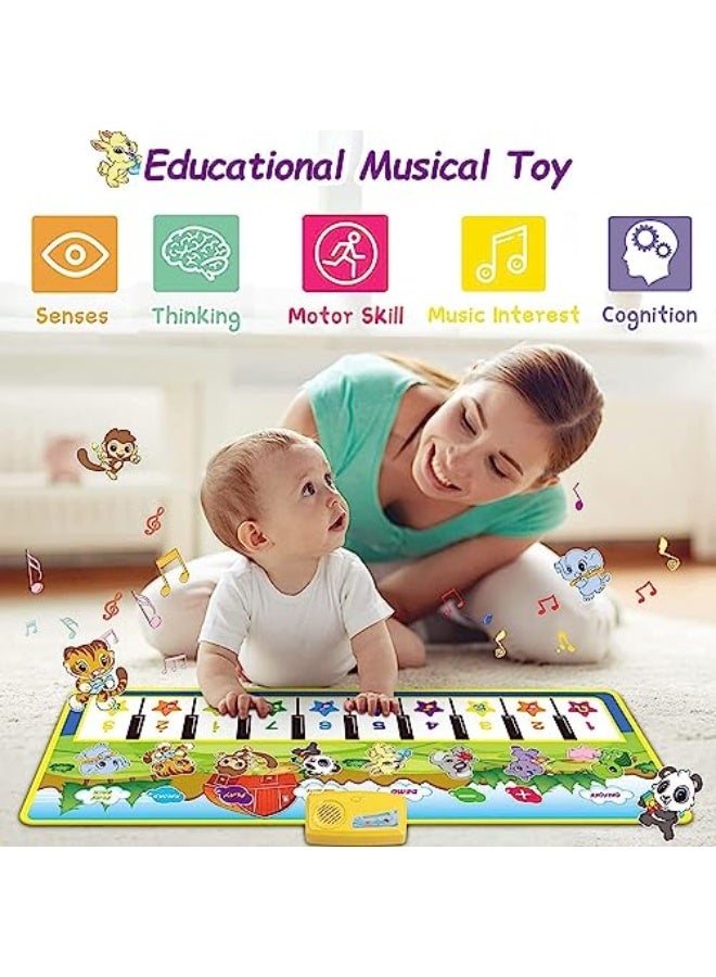 LinJie Piano Music Dance Mat,Baby Musical Mat,Piano Mat For Toddlers With 8 Animal Sounds Blanket Touch Play Mat Gift Toys For 2 3 4 5 6 Years Old Kids Boys Girls  - Image 5