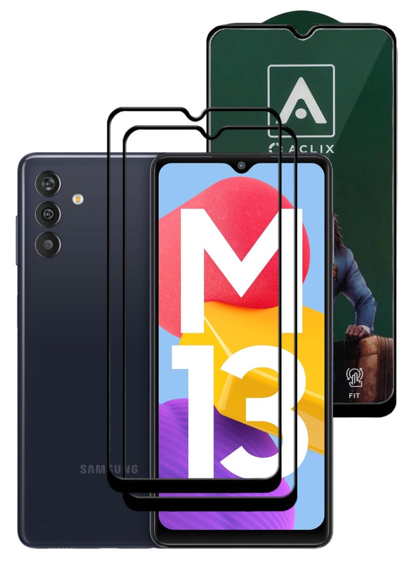 ACLIX 2 Pieces Antistatic ESD Dustproof Premium Quality High Definition Tempered Glass Screen Protector Designed For Samsung Galaxy M13 - Image 1