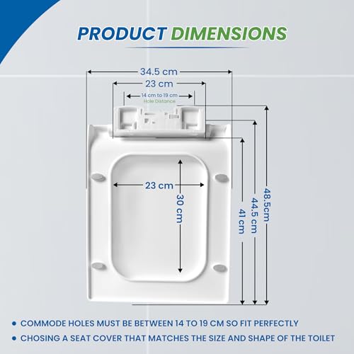 TAXAN POLYMERS TAXAN Rectangle Toilet Seat Cover (44.5 cm x 34.5 cm) | White Seat Cover With Soft Close Mechanism,Glossy Finish,Easy To Clean |Western Toilet Cover For Bathroom with Installation Kit - Image 2