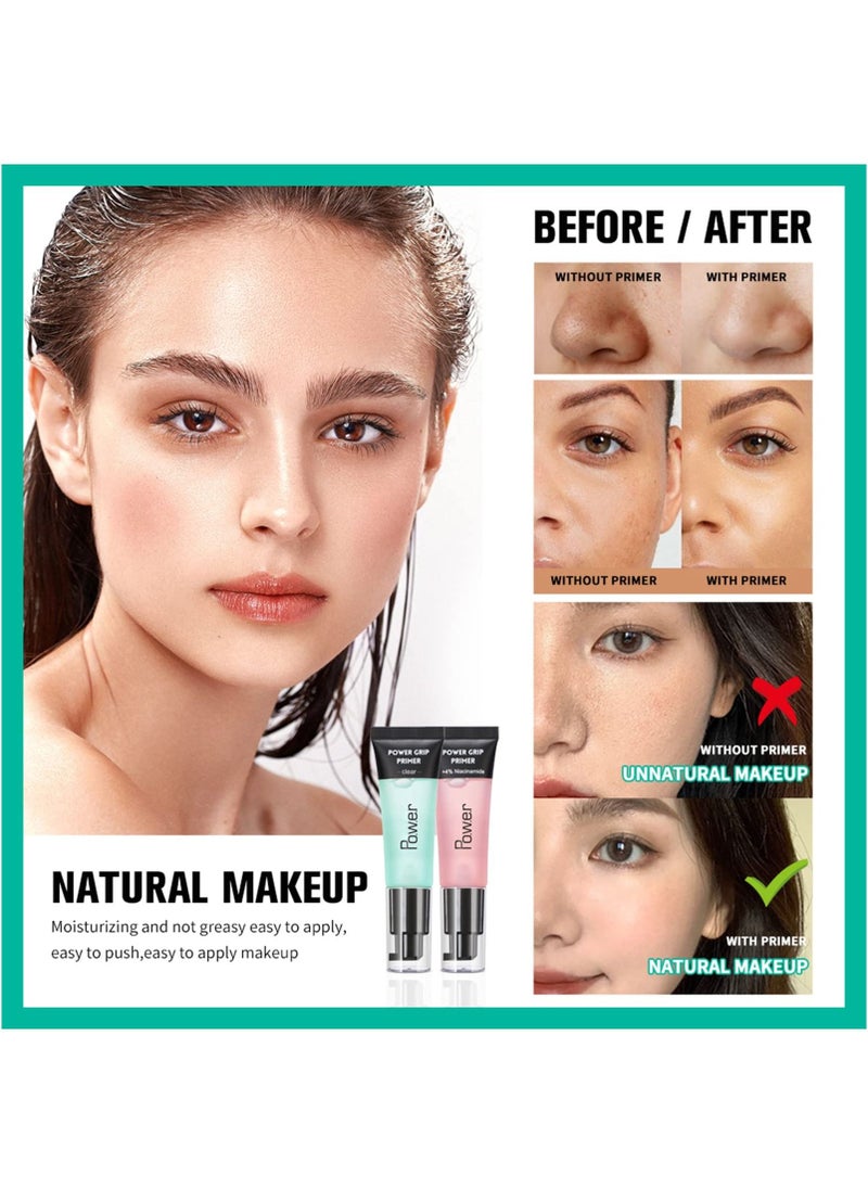 SYOSI Power Grip Primer 2 Pcs Hydrating Face Primer Gel Perfect Base Face Primer for Wrinkles Gel-Based and Hydrating Face Primer for Smoothing Skin and Gripping Makeup 24 ml