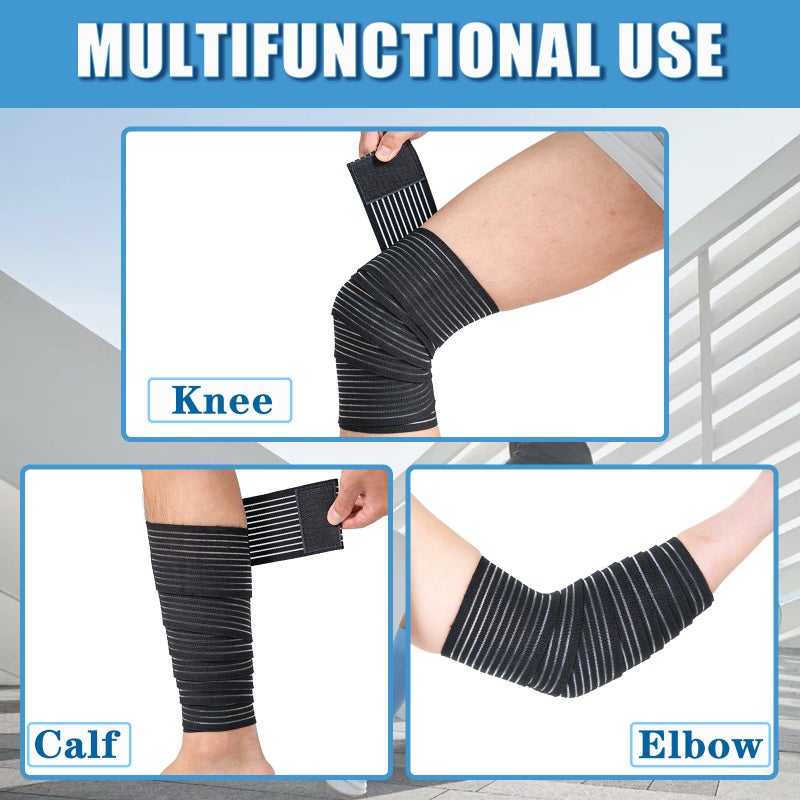 Zuscot 2 Pcs Hamstring & Thigh Compression Wraps, Adjustable Thigh Compression Braces, Quad Support for Men and Women, Versatile Compression Bandages for Knee, Calf, Arm - Image 5