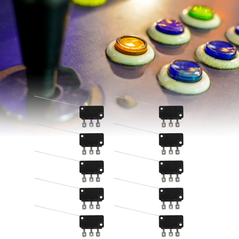 Normally Open Micro Switch: 10Pcs Long Pin, 100000 Times Service Life - Stable Performance, Durable Micro Switch for Gaming Consoles, Electrical Appliances, Electronics - Image 4