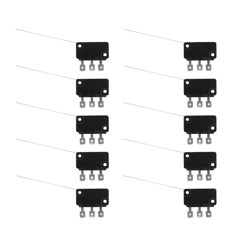 Normally Open Micro Switch: 10Pcs Long Pin, 100000 Times Service Life - Stable Performance, Durable Micro Switch for Gaming Consoles, Electrical Appliances, Electronics - Image 1