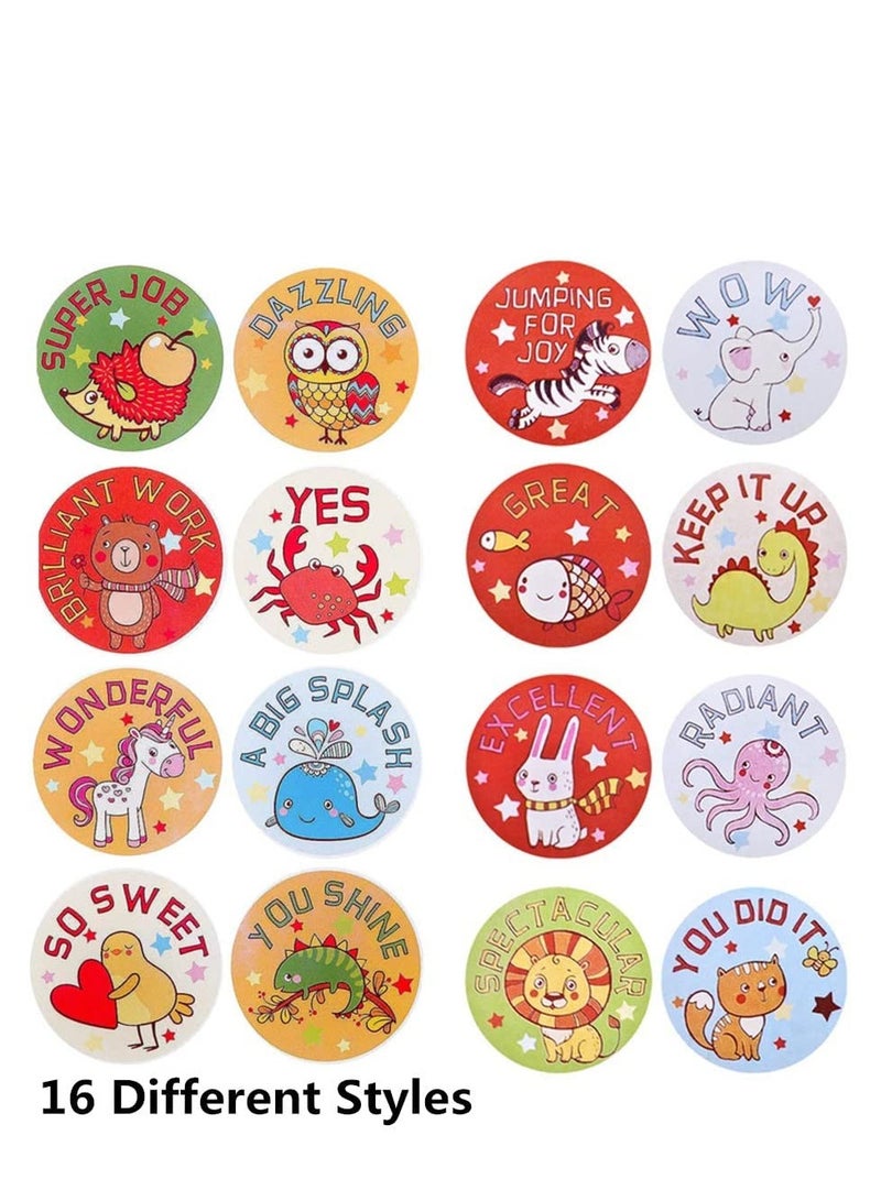 SYOSI 1000Pcs Reward Stickers for Kids 16 Designs Animal Stickers Motivational Stickers for Kids Teachers in Classroom and School - Image 4