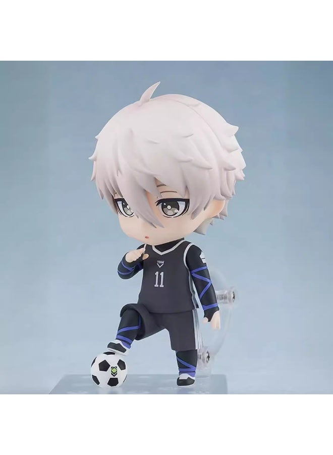HALAMODO Blue Lock 10cm Articulated Chibi Seishiro Nagi Anime Figure, Adorable Desk Ornament and Cute Birthday Gift - Image 3