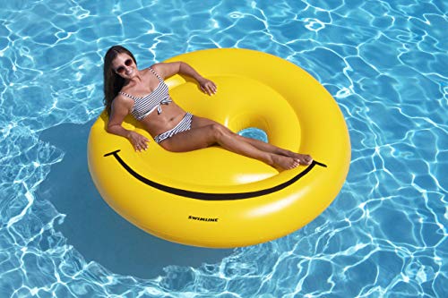 Swimline Smiley Face Pool Float Yellow - Image 5
