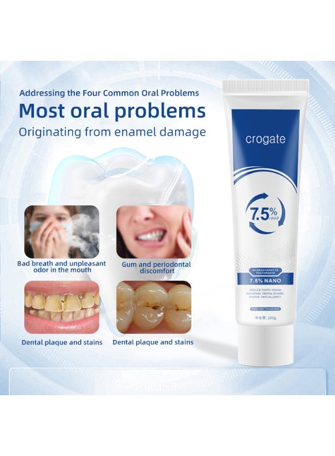 Crogate 2-Pack Crogate Hydroxyapatite Toothpaste 7.5% HPA Fresh Breath 100g*2 - Image 5
