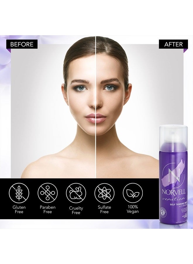 norvell Venetian Sunless Self Tanning Mist - Airbrush Spray Solution with Bronzer for Instant Sun Kissed Glow, 7 fl.oz. - Image 4