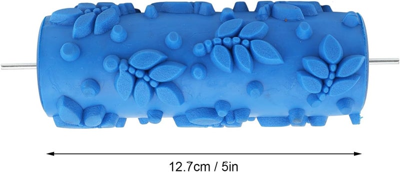 LiebeWH Pattern Paint Roller 5 Inch Rubber Texture Roller Reusable DIY Decorative Art Tool for Wall Door Cabinet (110Y) - Image 2