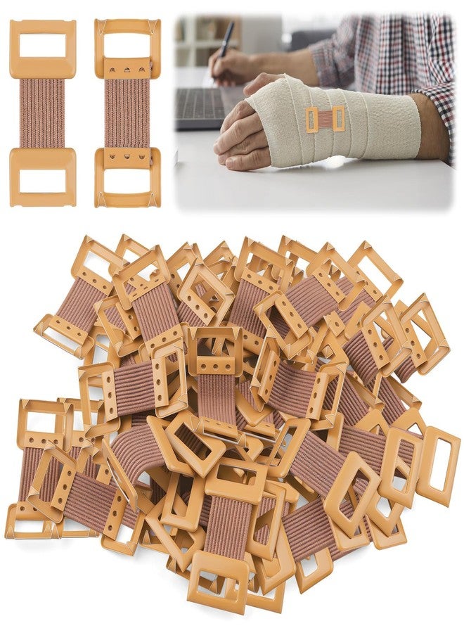 ECNHIVE 80 Pcs Elastic Bandage Clips, Bandage Wrap Clips Stretch Metal Clasps, Replaceable Wrap Fastener Clip for Various Types Bandages & Gauzes Bandaging Supplies - Image 1
