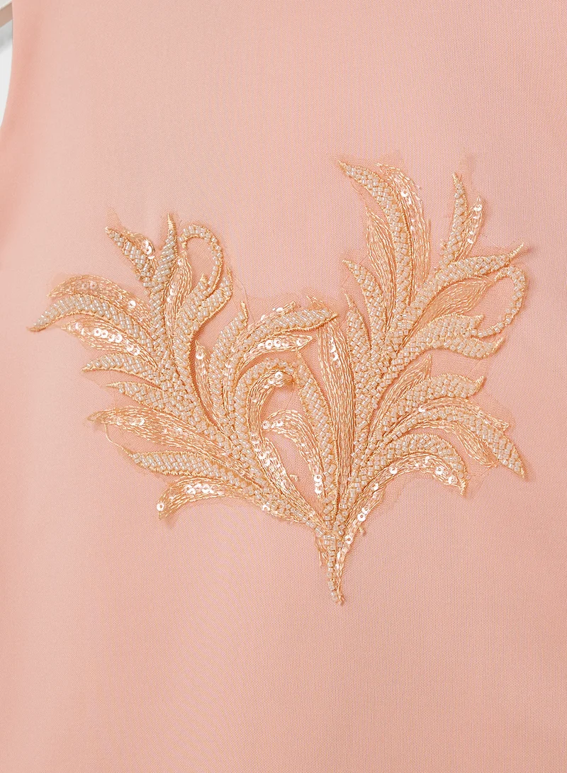 ليتل جولدن ابل Little Cut Sleeves With Bow Design Dress