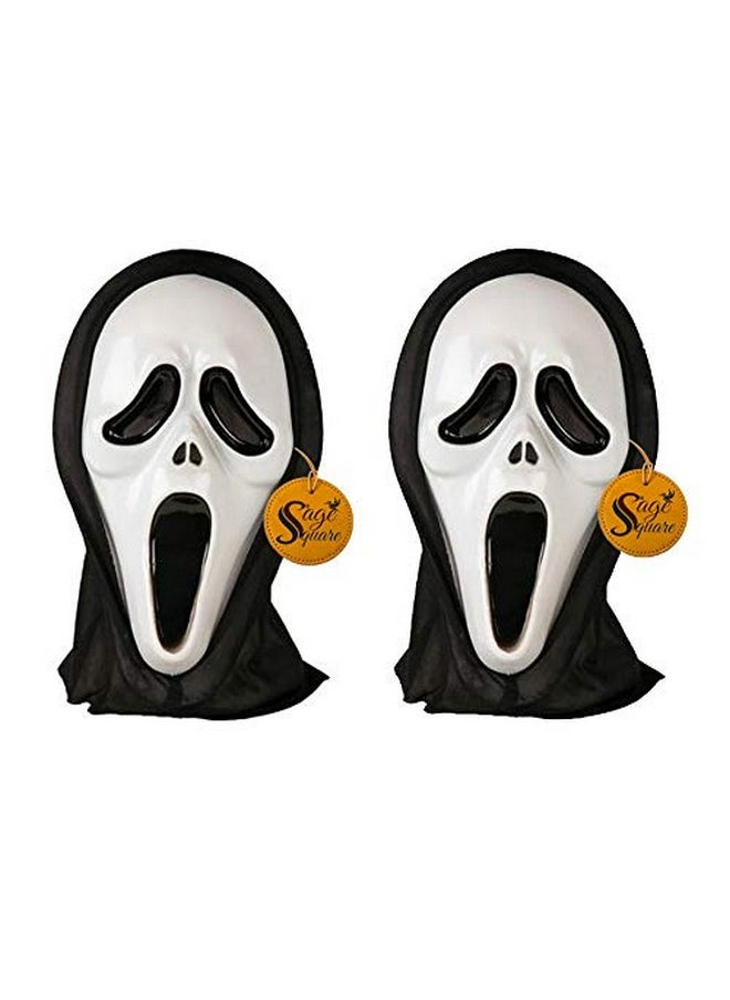Sage Square Sage Square Ghost Comic FACE MASK Fawkes Mask Anonymous Edition Face-Mask Perfect Fit Cosplay Holi Halloween Function Party (Set of 2)  - Image 1