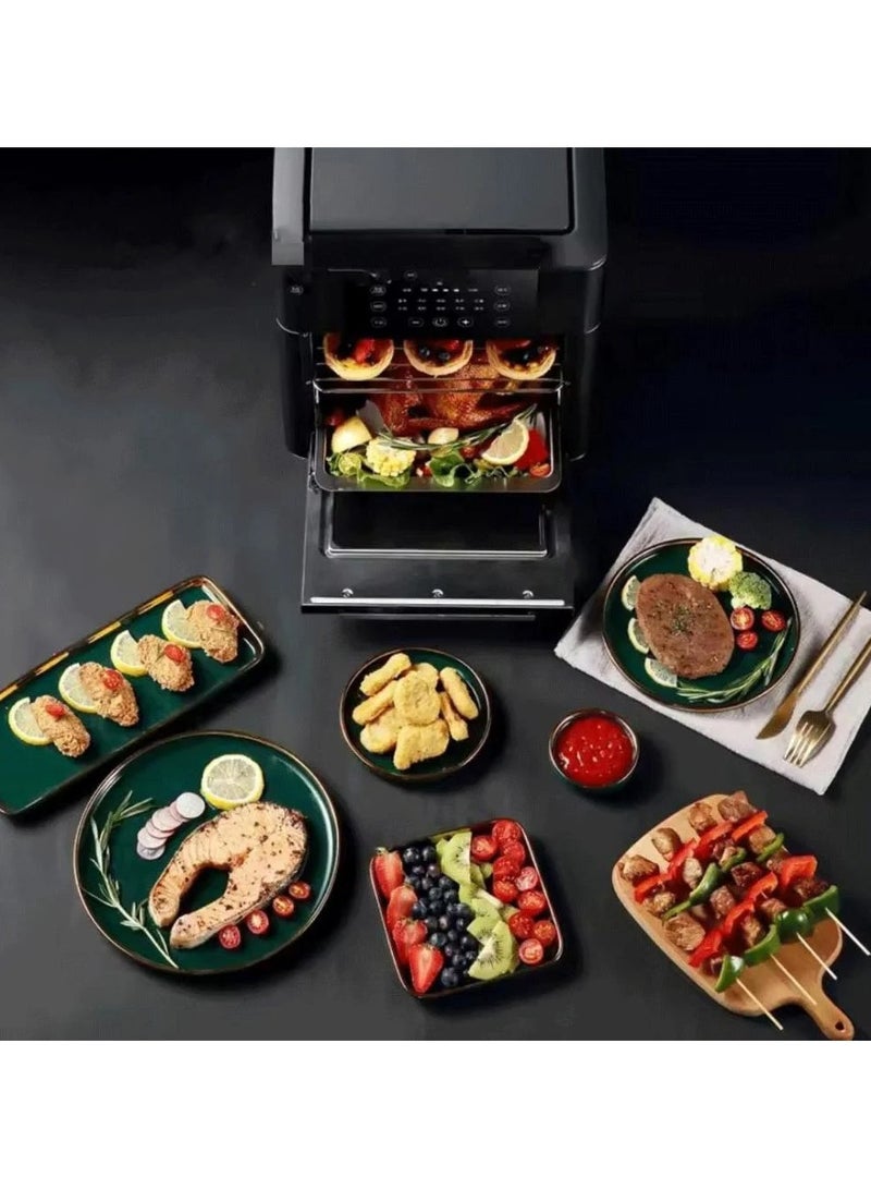 Denx Healthy Air Fryer Without Oil For Fry/Grill/Bake/Roast Capacity 12 Liters Power 1600 Watts - Black Color - Image 4