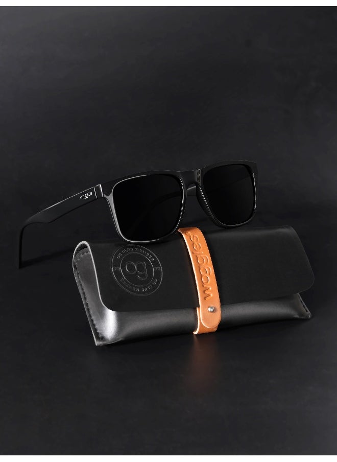 Woggles Auralite Black Polarized Square Sunglasses  - Image 1