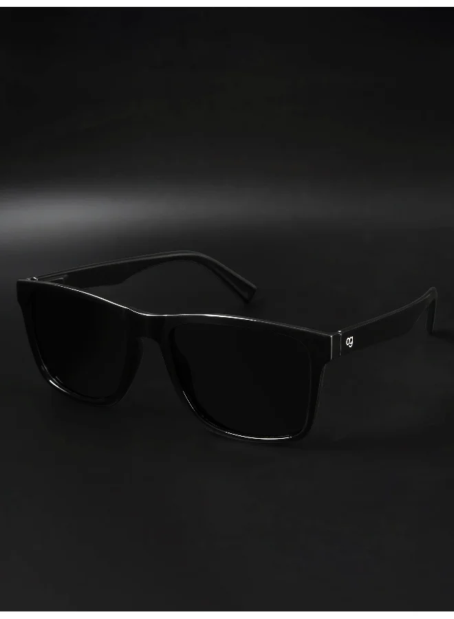 Woggles Black Polarized Square Sunglasses